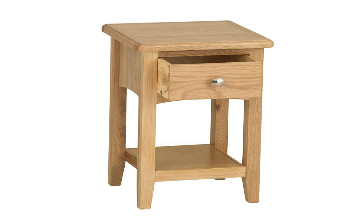 Columbus Oak 1 Drawer Lamp Table