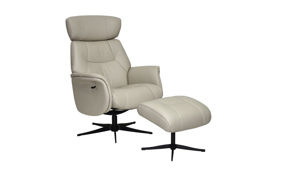 Andalusia Swivel Recliner & Footstool - Leather Or Fabric