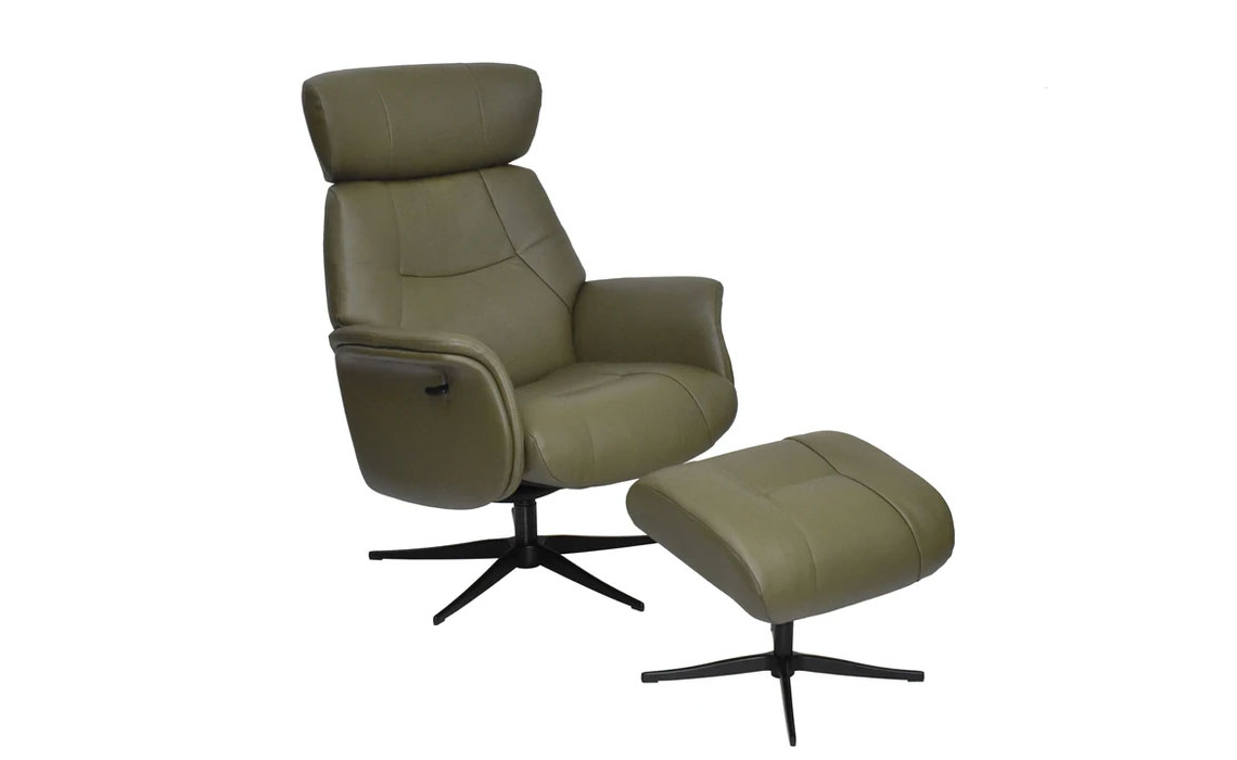Andalusia Swivel Recliner & Footstool - Leather Or Fabric