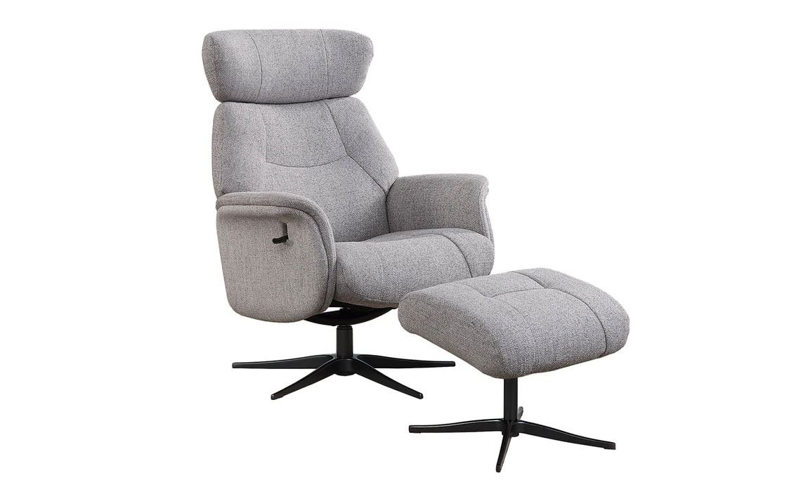 Andalusia Swivel Recliner & Footstool - Leather Or Fabric