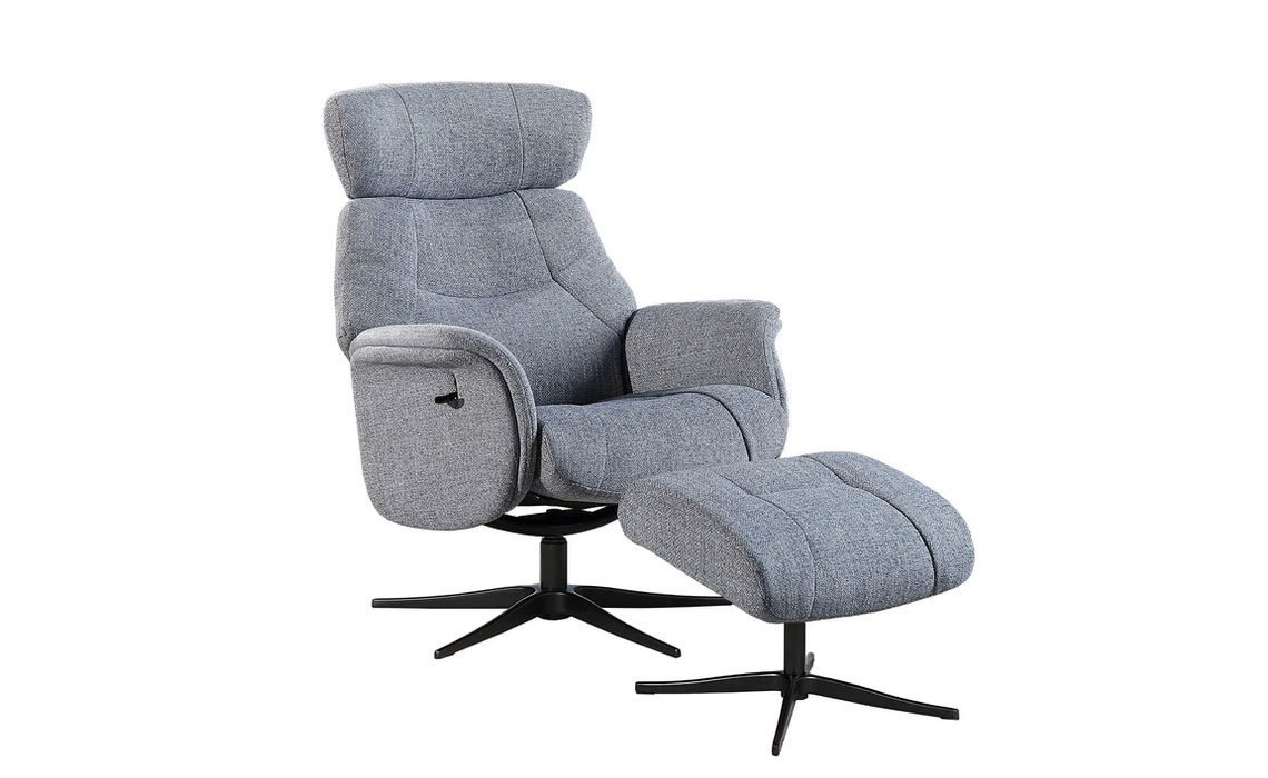 Andalusia Swivel Recliner & Footstool - Leather Or Fabric