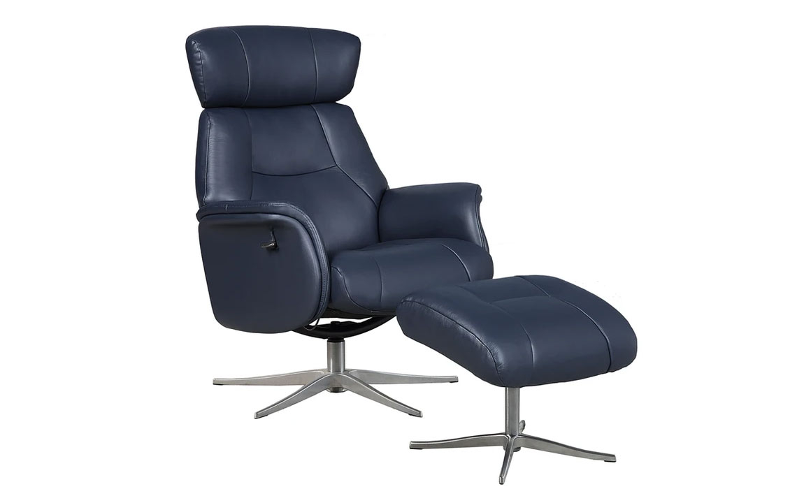 Andalusia Swivel Recliner & Footstool - Leather Or Fabric