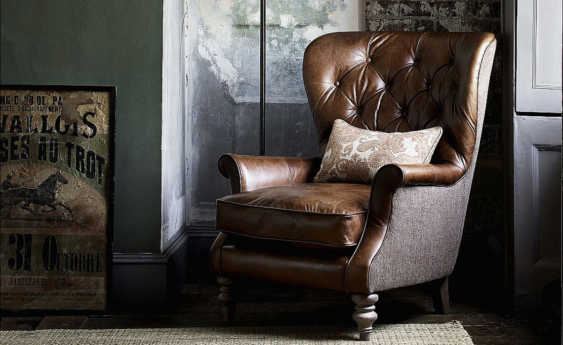 Wing Chair With Buttons 
