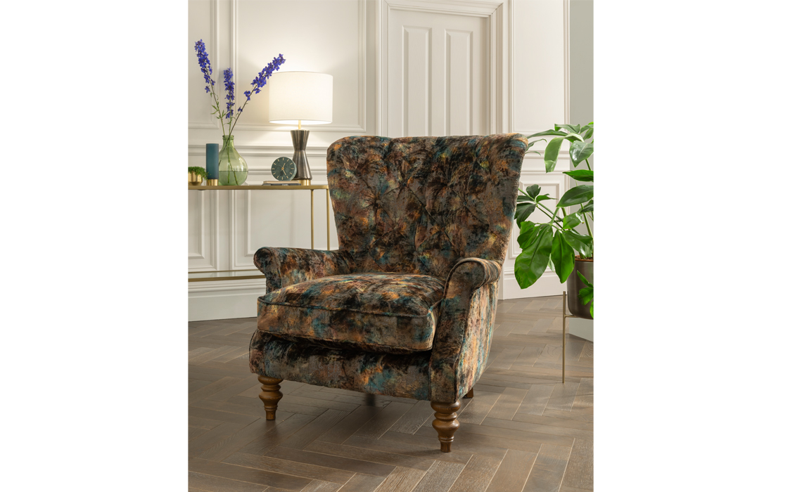 Wing Chair With Buttons 