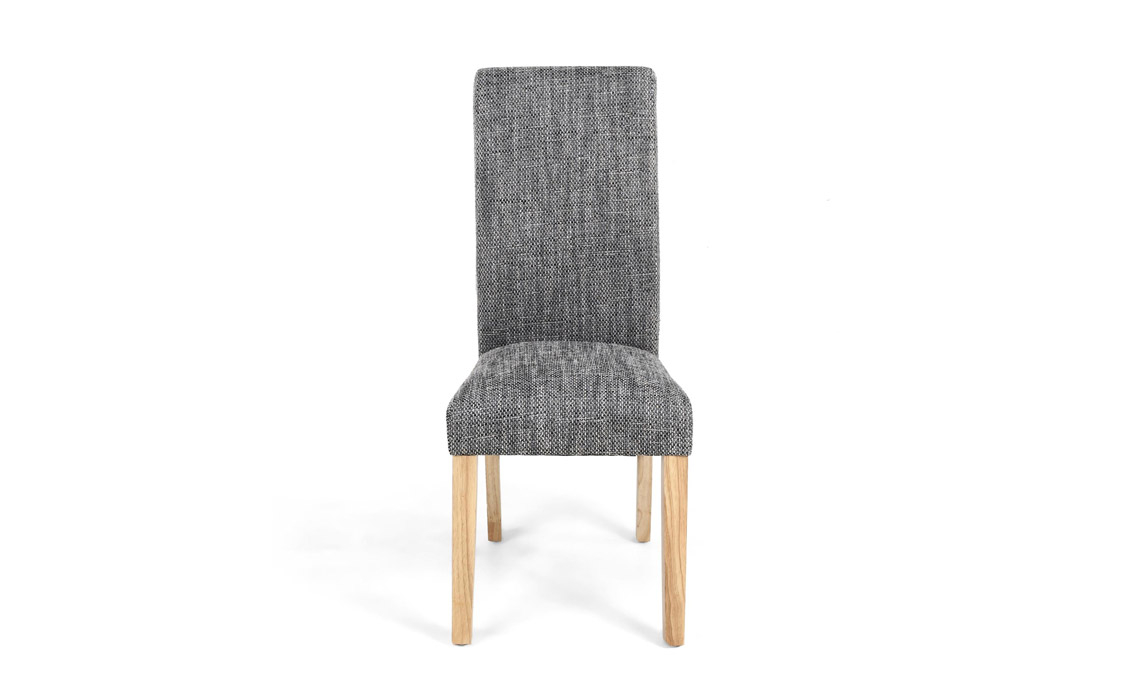 Karta Scroll Back Chair in Tweed Grey