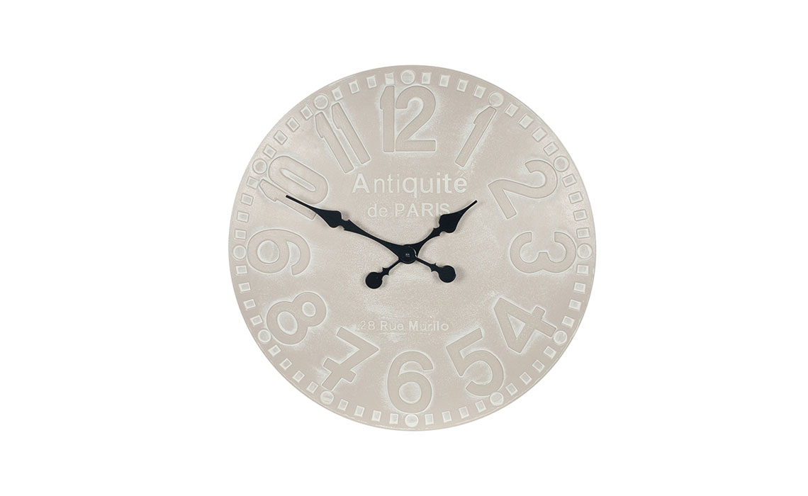 Dove Grey Wood Round Wall Clock