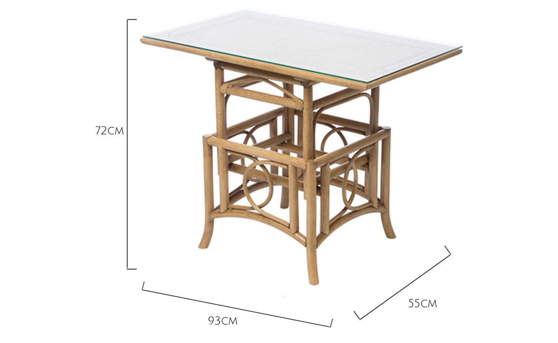 Java Pole Adjustable Coffee Table in Light Oak