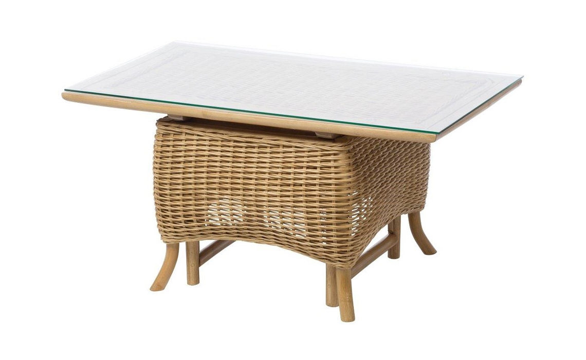 Sumatra Woven Adjustable Coffee Table in Light Oak