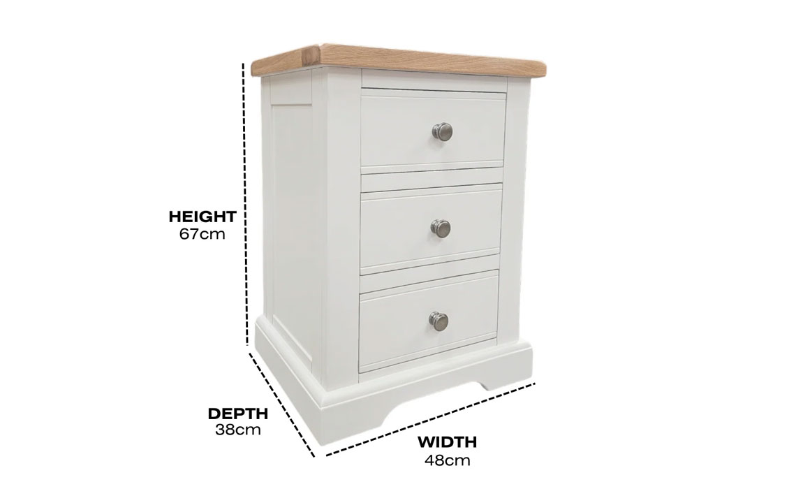 Suffolk Painted Large 3 Drawer Bedside