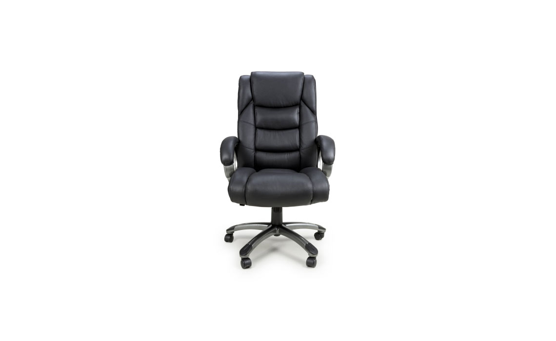 Regent Executive Leather Faced Black Office Chair