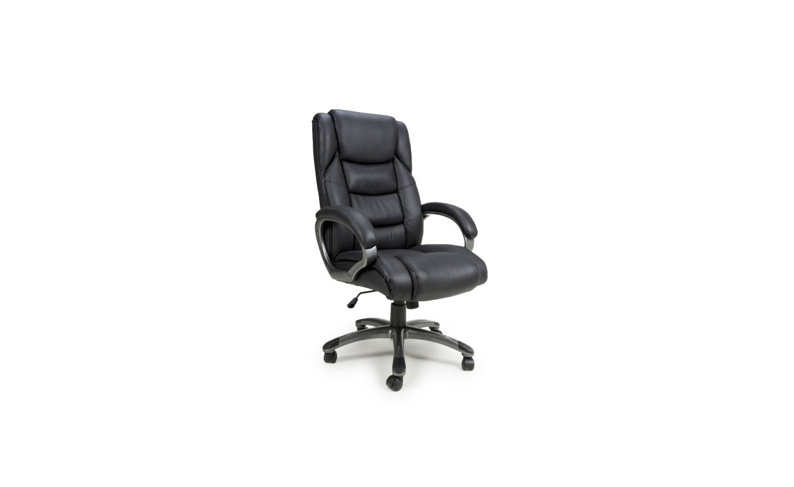 Regent Executive Leather Faced Black Office Chair