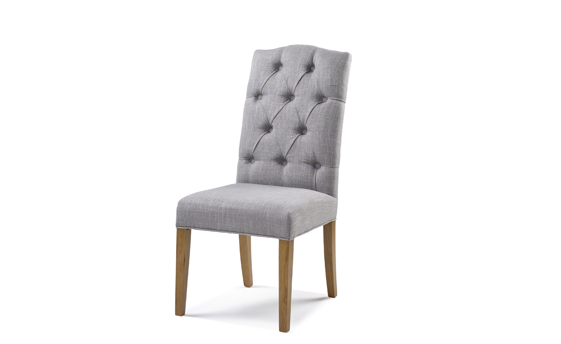 Ascot Arch Top Grey Dining Chair Oak, Oak And Fabric Dining Chairs Uk