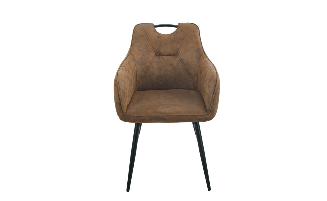 Milan Dining Chair - Brown PU Chair