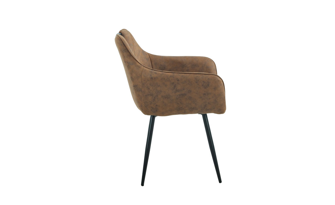 Milan Dining Chair - Brown PU Chair
