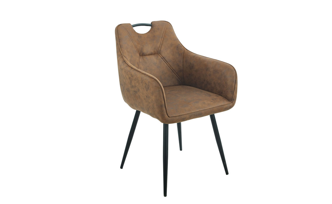 Milan Dining Chair - Brown PU Chair