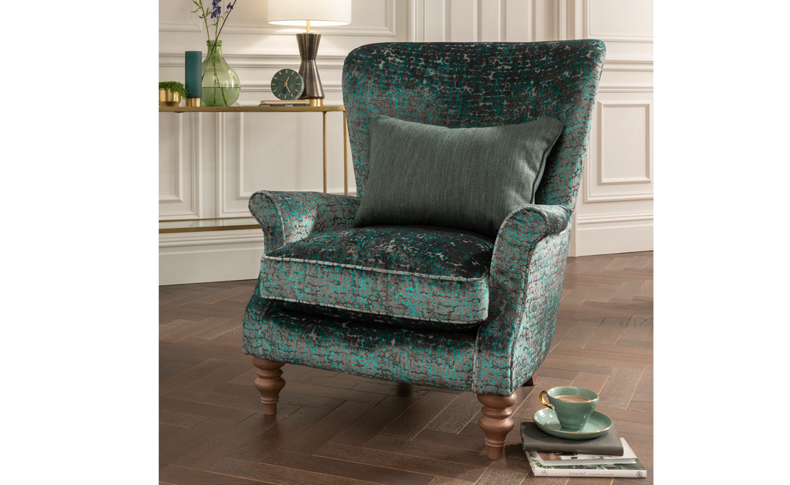 Wing Back Accent Chair Non Buttoned