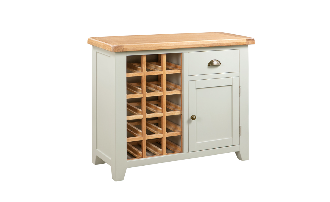 Eden Grey Painted Small Sideboard With Wine Rack