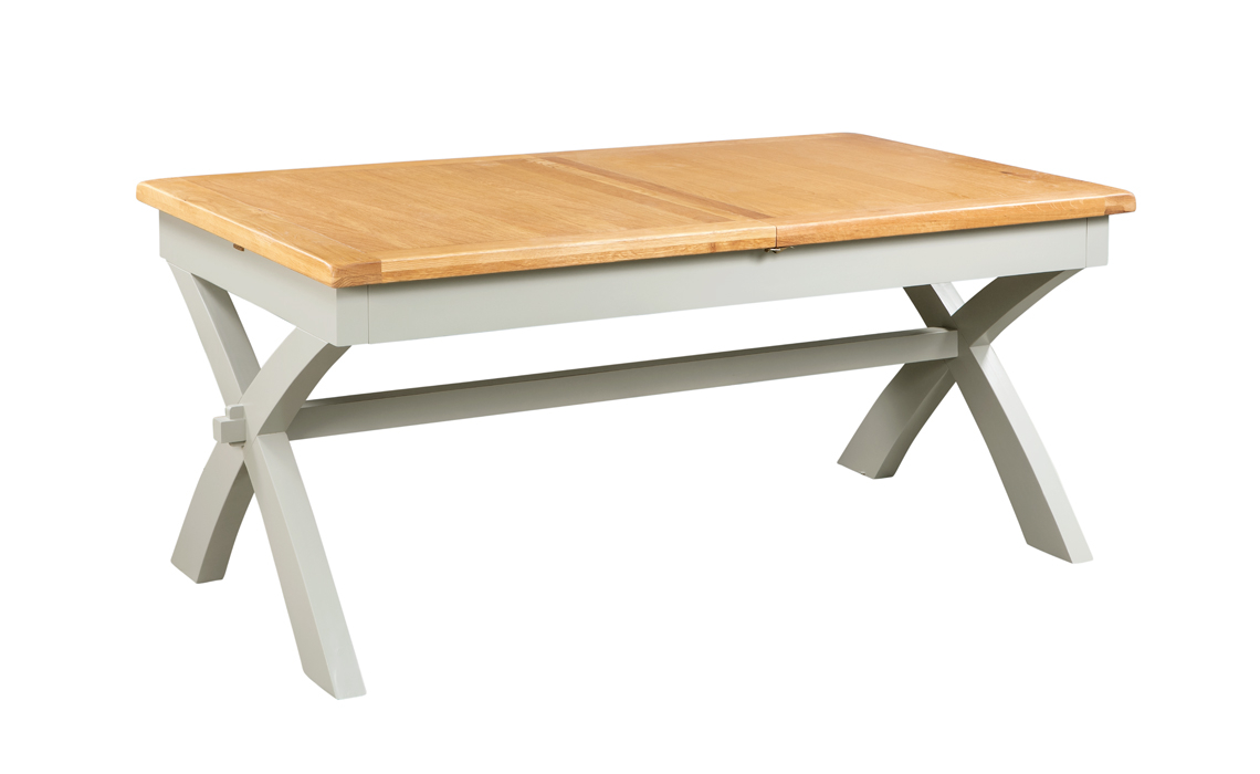 Eden Grey Painted Cross Leg Extending Dining Table