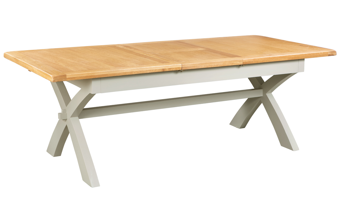 Eden Grey Painted Cross Leg Extending Dining Table