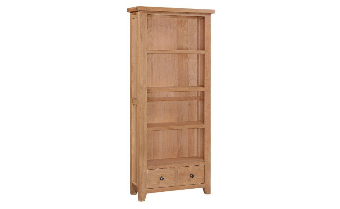 Royal Oak Tall Bookcase With Drawers