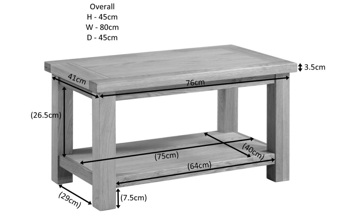 Lavenham Oak Small Coffee Table With Shelf 