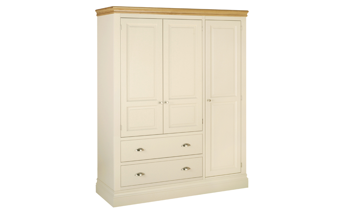Barden Painted Triple Wardrobe With Drawers