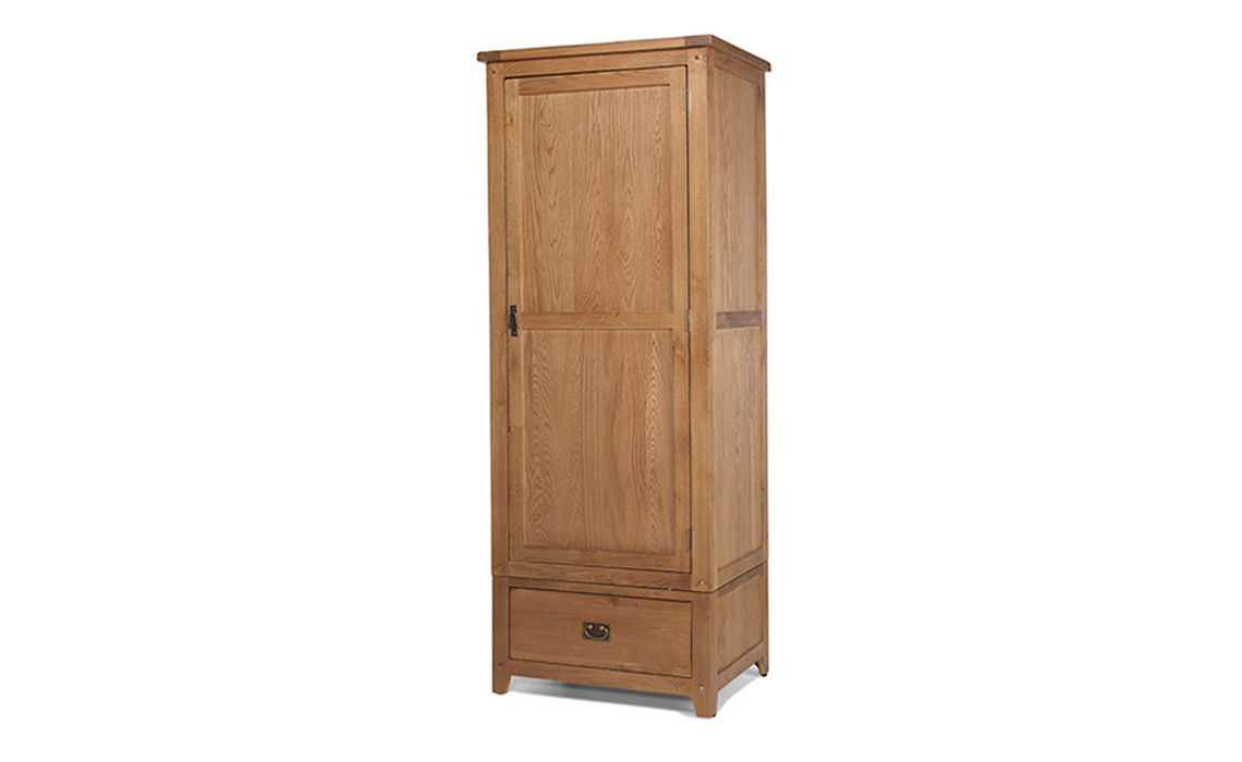 Single rustic oak wardrobe