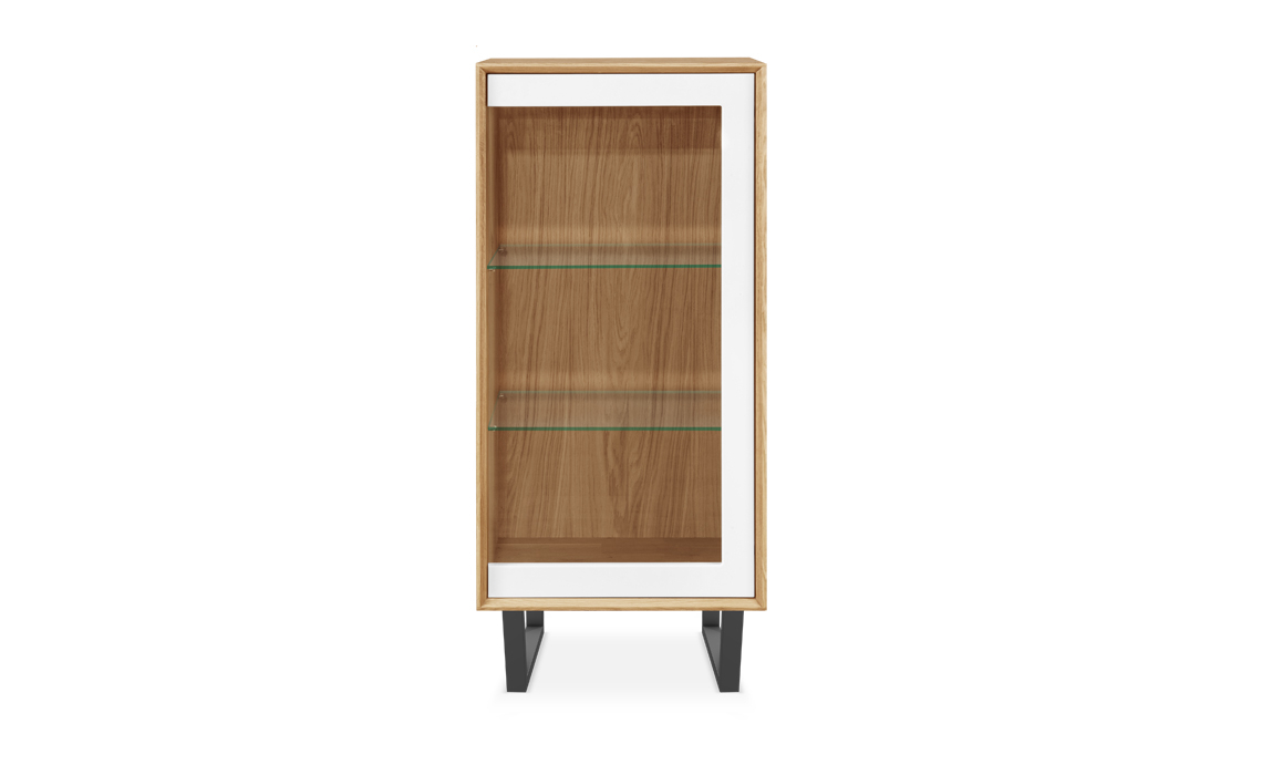 Annika Modern Oak Glazed Display Cabinet