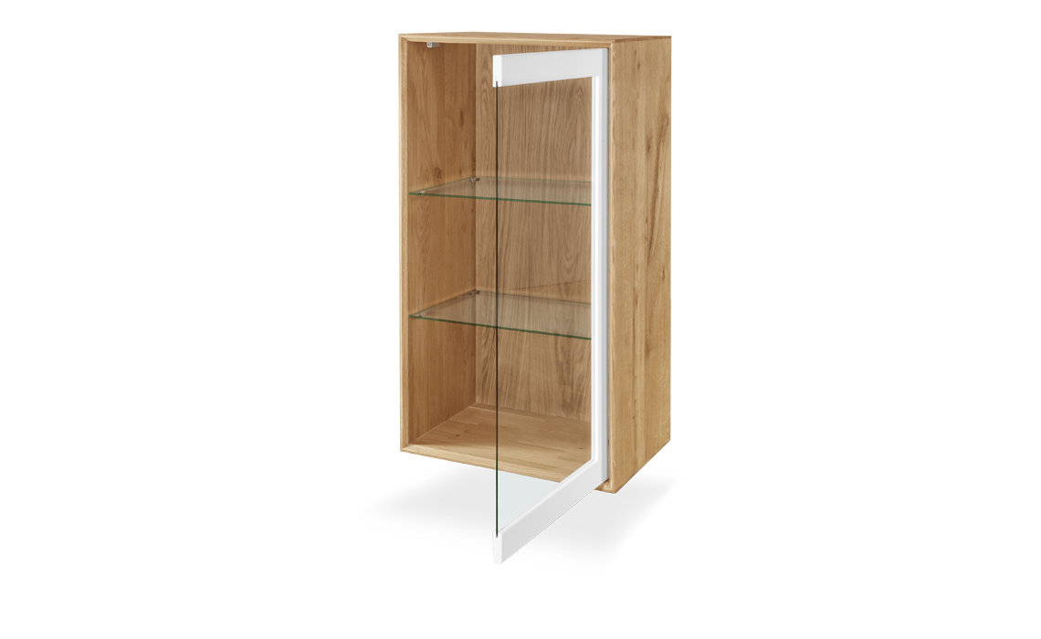 Annika Modern Oak Glazed Display Cabinet