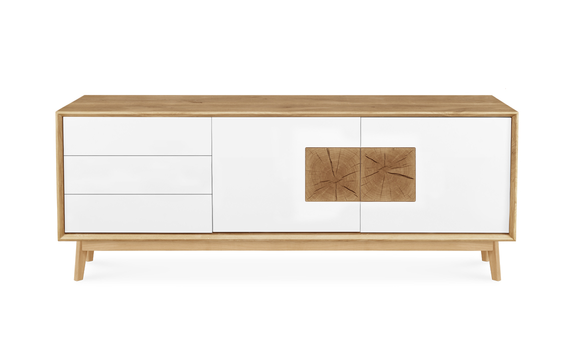 Annika Modern Oak Large 2 Door 3 Drawer TV Unit