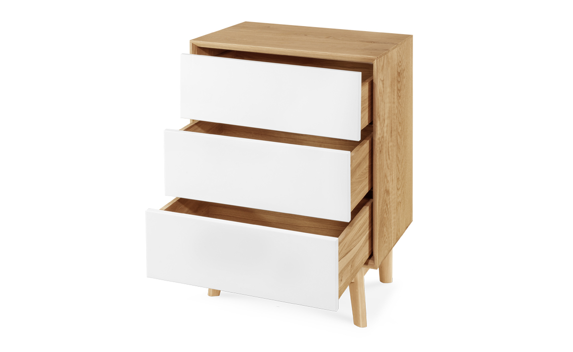 Annika Modern Oak 3 Drawer Mini Sideboard