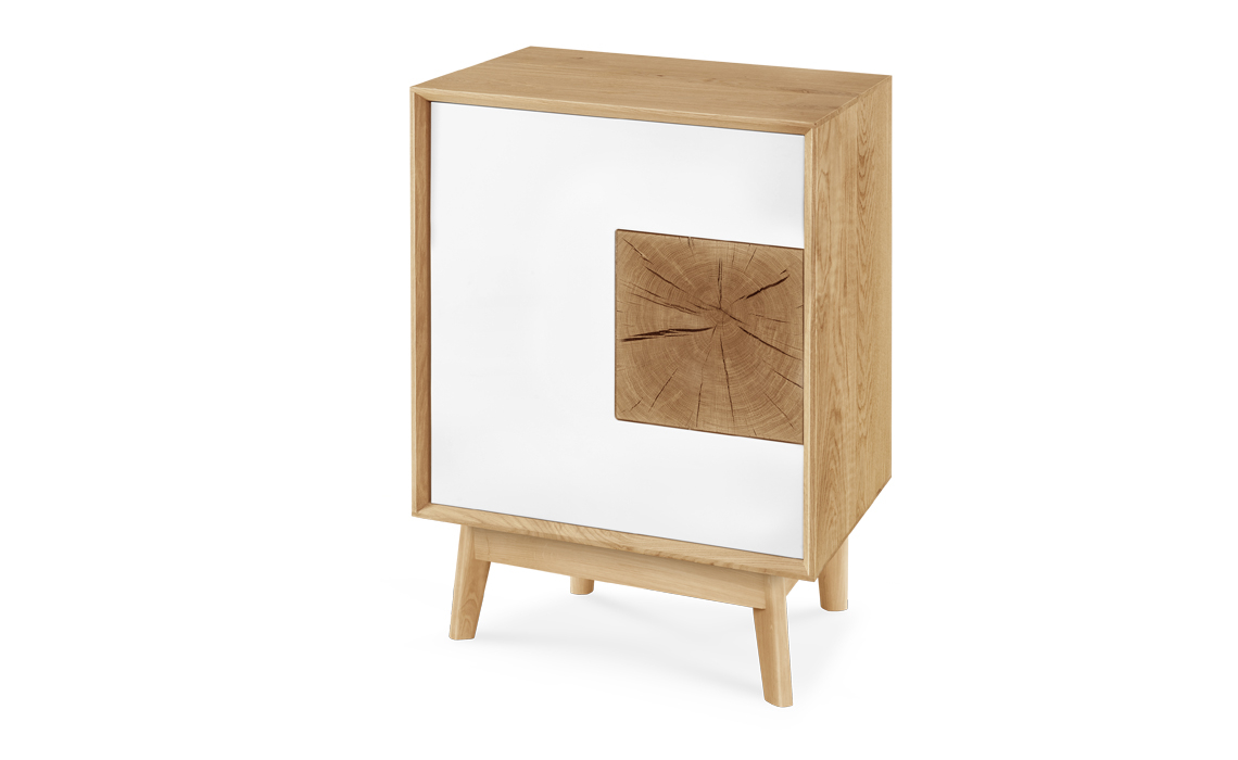 Annika Modern Oak 1 Door Mini Sideboard - Decor Door