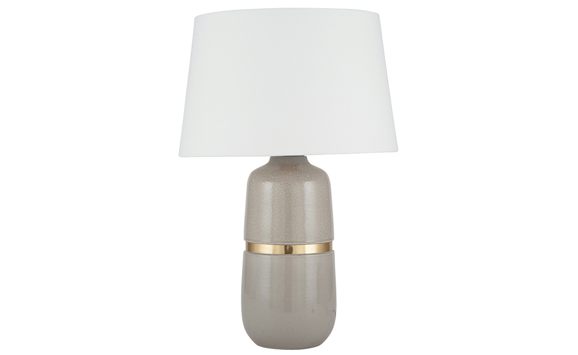 PLL201 Grey Glaze Ceramic With Gold Metal Band Table Lamp
