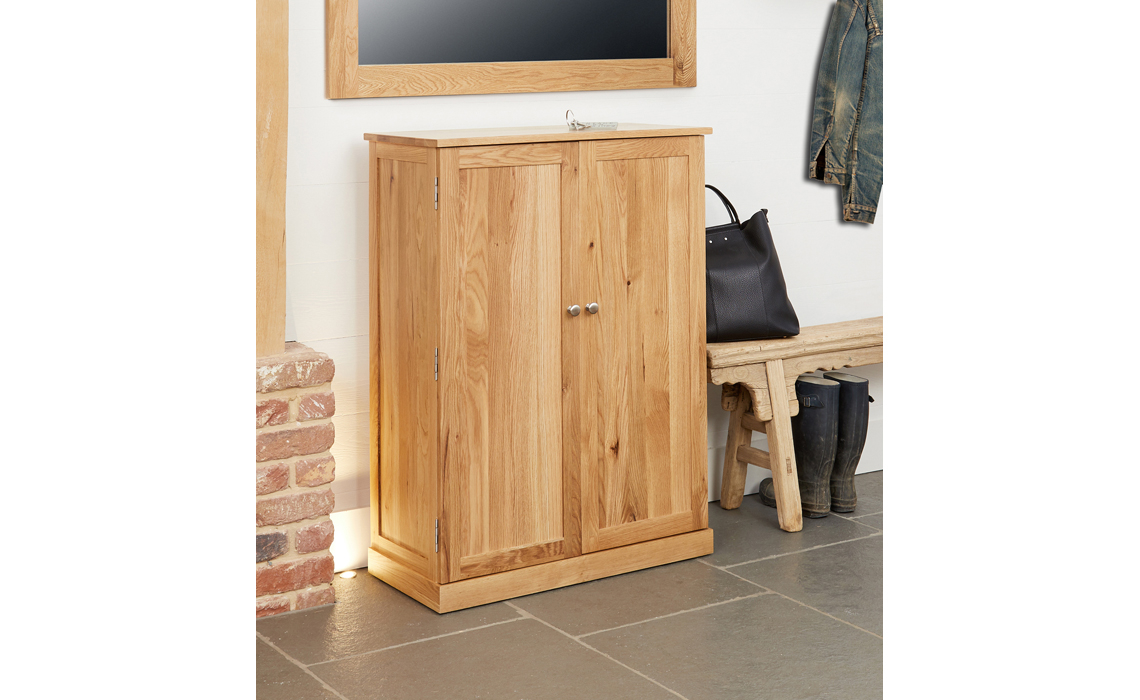 Pacific Oak Large Shoe Cupboard