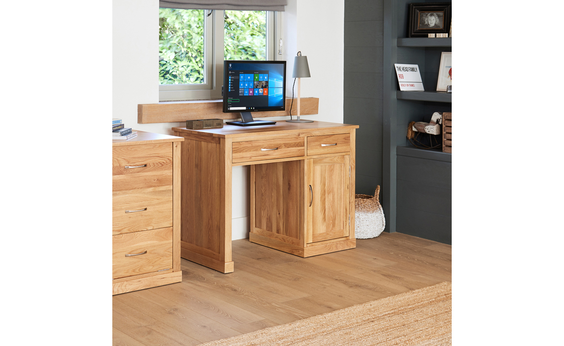 Pacific Oak Single Pedestal Computer Desk
