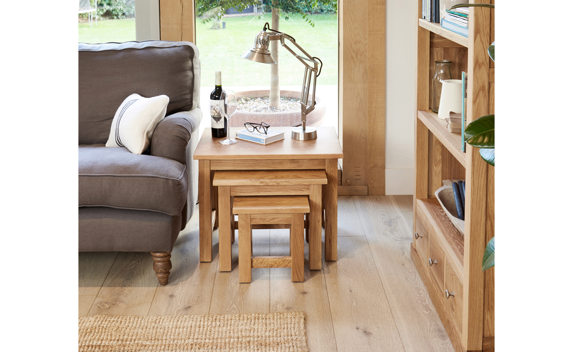 Pacific Oak Nest Of 3 Tables