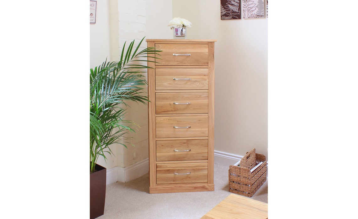 Pacific Oak 6 Drawer Wellington