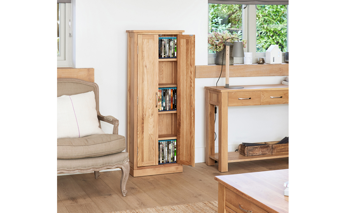 Pacific Oak DVD Storage Cupboard