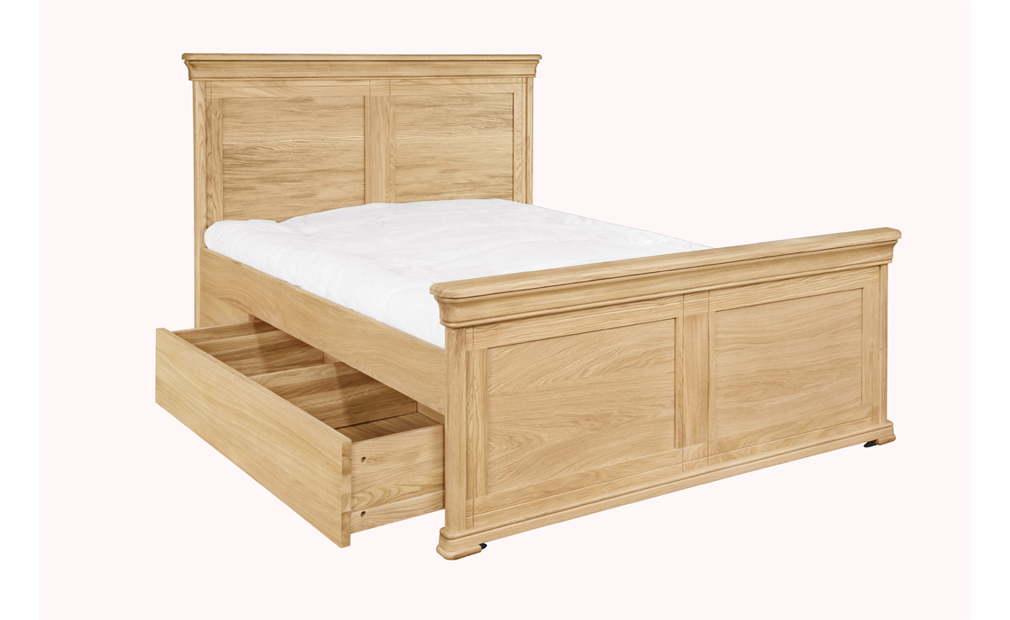 Lancaster Solid Oak Bed Frame With Drawers 