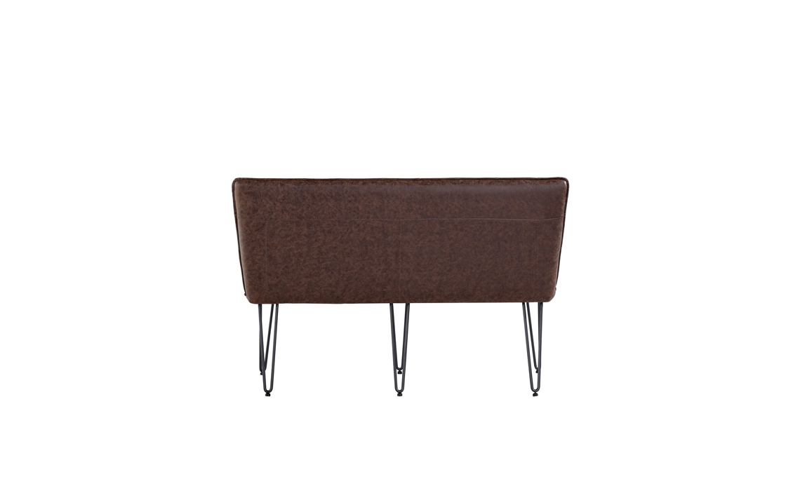 Cleo Medium Brown Studded Back Bench Seat With Hairpin Legs