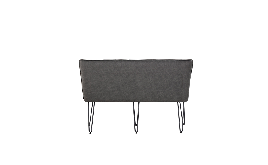 Cleo Medium Grey Studded Back Bench Seat With Hairpin Legs