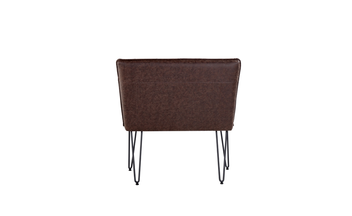 Cleo Small Brown Studded Back Bench Seat With Hairpin Legs