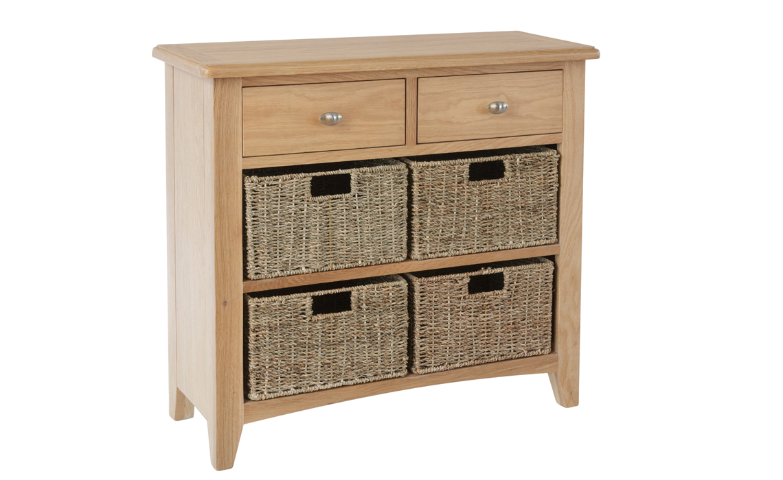 Columbus Oak 2 Drawer 4 Basket Sideboard