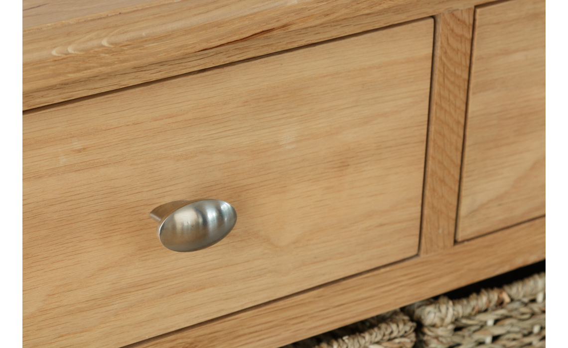 Columbus Oak 3 Drawer 6 Basket Sideboard