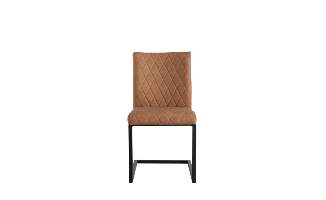 Diamond Stitch Tan Cantilever Dining Chair