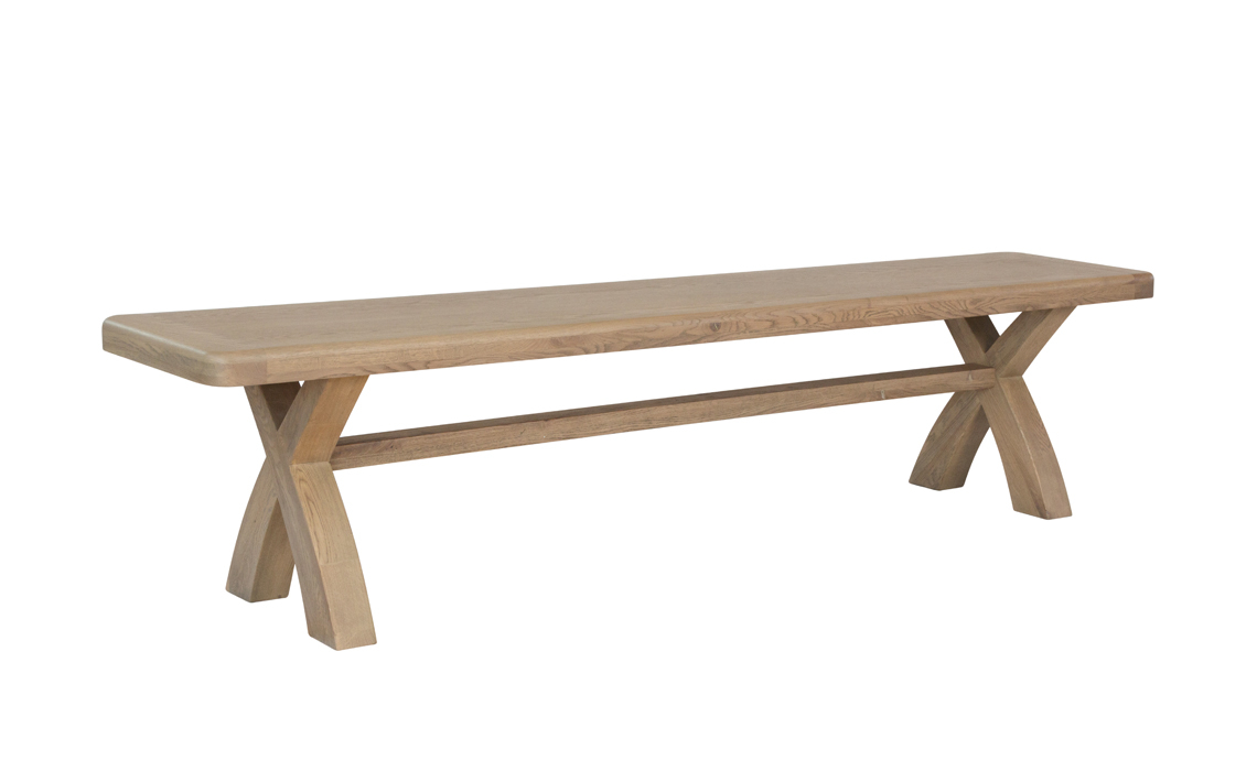 Ambassador Oak 200cm Cross Leg Bench