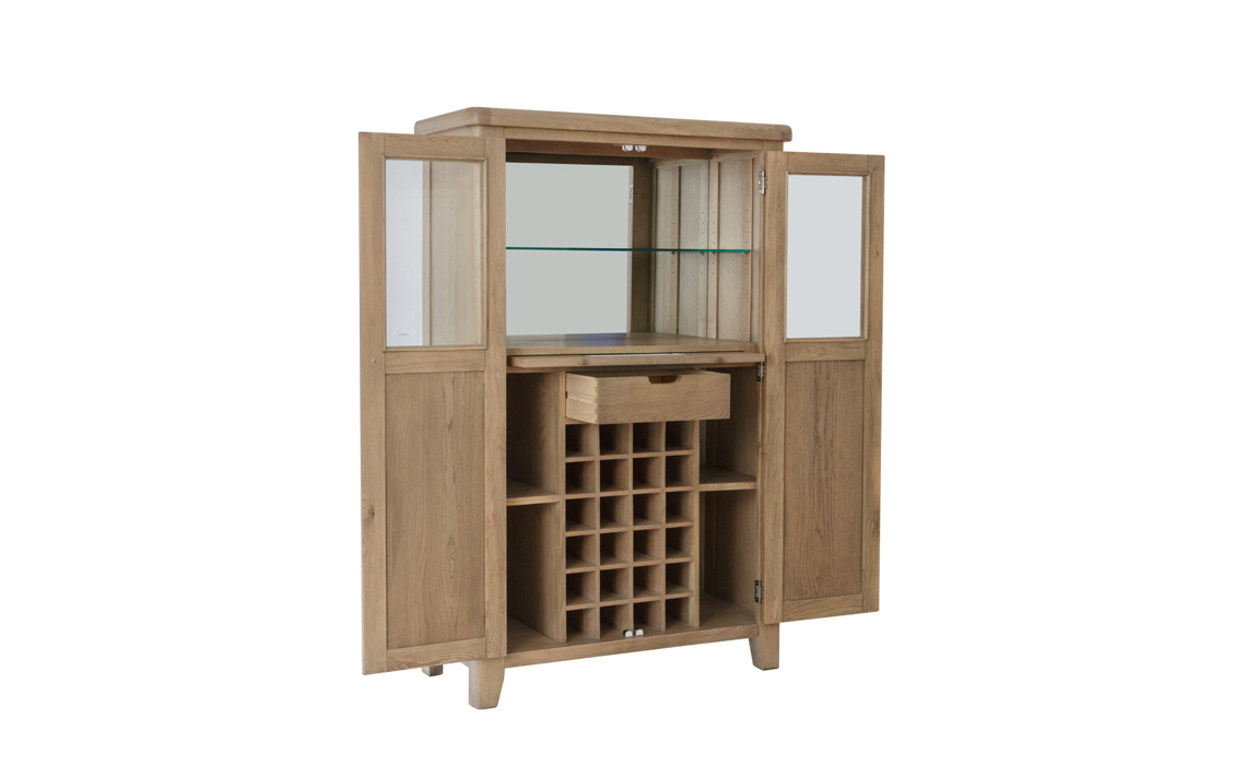 Ambassador Oak Drinks Display Cabinet