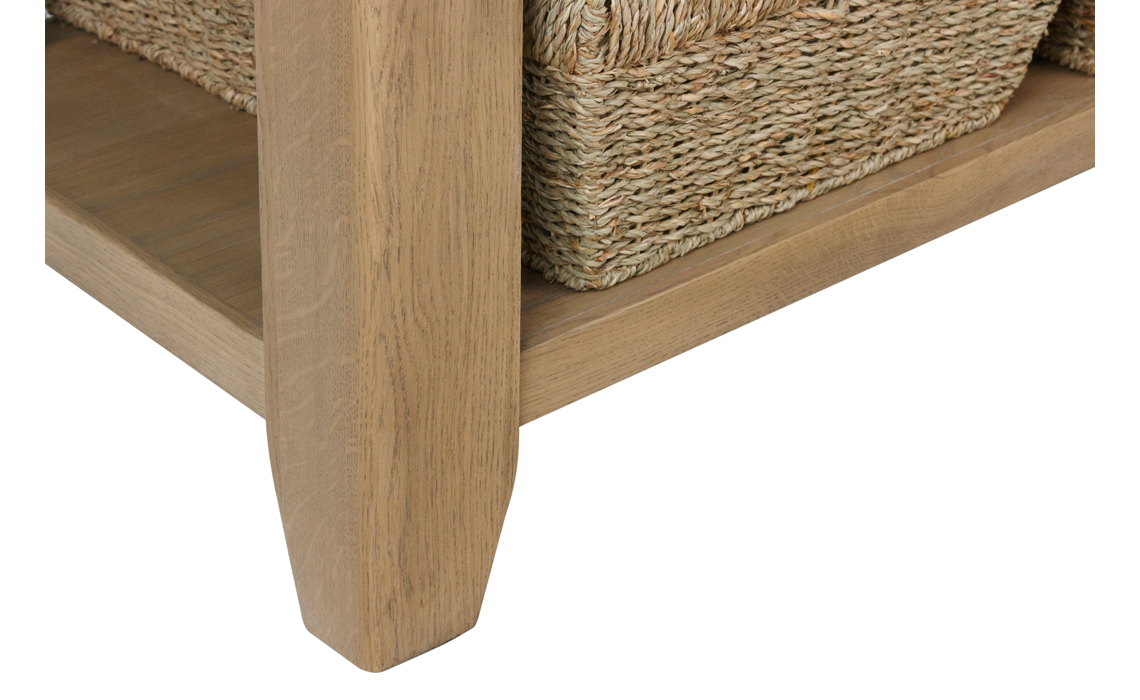 Ambassador Oak Coffee Table With Baskets