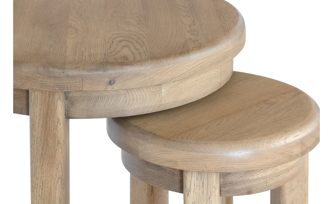 Ambassador Oak Round Nest Of 2 Tables