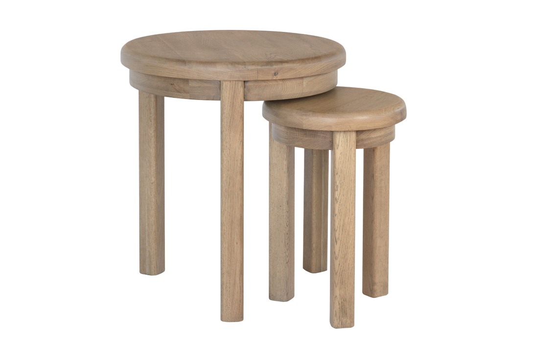 Ambassador Oak Round Nest Of 2 Tables